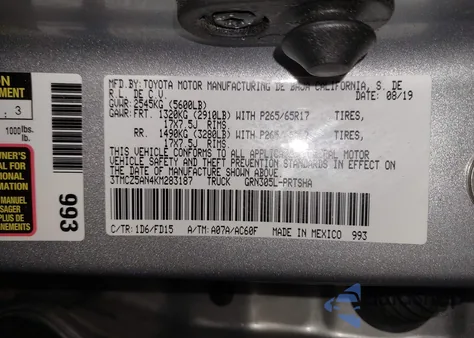 2019 Toyota Tacoma Trd Sport from USA, damaged, VIN 3TMCZ5AN4KM283187